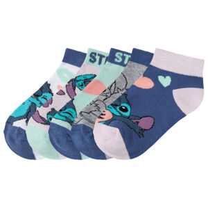 Dievčenské nízke ponožky, 5 párov (27/30, Lilo & Stitch)