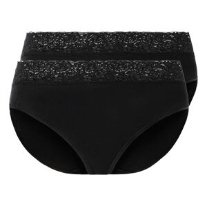 esmara® Dámske nohavičky s čipkou, 2 kusy (S (36/38), čierna)