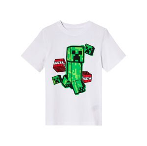 Chlapčenské tričko Minecraft (146/152, biela)