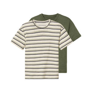 lupilu® Chlapčenské tričko, 2 kusy (122/128, kaki/pruhy)